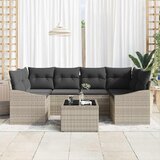  Set sofe s jastukom 7 pcs Svijetlo siva i tamno siva poliratan | shoptok.hr