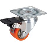 DÖRNER + HELMER 771035 Teški PU okretni kotač 35x25 mm Kula, visina 58 mm, ploča 60x60 mm, nosivost 100 kg, kočnica Cijene