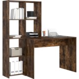 vidaXL Miza Dimljeni hrast 138.5 x 55 x 143 cm Konstruiran les | Shoptok.si