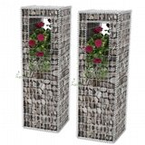  Gabionske stupne košare/sadilice 2 kom čelične 50 x 50 x 160 cm | shoptok.hr