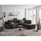 CARRYHOME KOTNA SEDEŽNA GARNITURA, mikrovelur črna | Shoptok.si