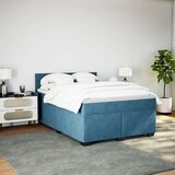  Krevet box spring s madracem plavi 160 x 200 cm baršunasti | shoptok.hr