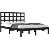  Okvir za krevet od masivne borovine crni 200 x 200 cm | shoptok.hr