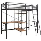  Krevet na kat sa stolićima u okviru sivi metalni 90 x 200 cm | shoptok.hr