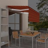 vidaXL automatska tenda sa senzorom LED 3 x 2,5 m narančasto-smeđa Cijene