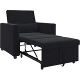 SOFA na razvlačenje Singl s kotačima Crna Baršun | shoptok.hr