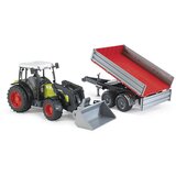 Bruder Traktor Claas Nectis 267 F sa utovarivačem i kiper prikolicom Slike