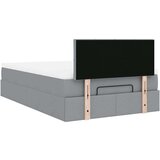 vidaXL Otomanski posteljni okvir z vzmetnico siv 120x200 cm blago | Shoptok.si