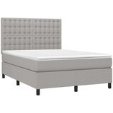  Krevet box spring s madracem LED svjetlosivi 140x200 cm tkanina | shoptok.hr