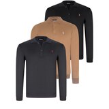 Dewberry TRIPLE SET V4007 MEN'S SWEATSHIRT-BLACK-NAVY-CAMEL Cijene