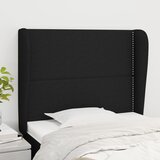  Uzglavlje s ušima crno 83 x 23 x 118/128 cm od tkanine | shoptok.hr