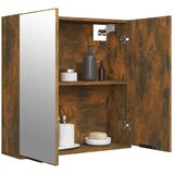 vidaXL Kopalniška omarica z ogledalom dimljeni hrast 64x20x67 cm | Shoptok.si