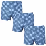 Foltýn 3PACK Classic men's boxer shorts blue check