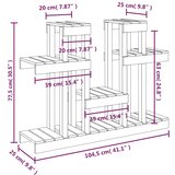  Stalak za biljke boja meda 104,5x25x77,5 cm od masivne borovine | shoptok.hr
