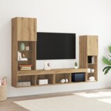 TV ormar s LED svjetlima umetnički hrast 40.5x30x102 cm | shoptok.hr