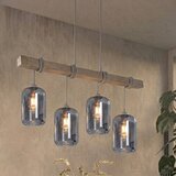 Brilagi Luster na sajli WOOD GLASS 4xE27/60W/230V borovina/siva/zadimljeno-siva | Eponuda.com