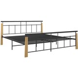 Furnova Posteljni okvir kovina in trdna hrastovina 180x200 cm, (21934467) | Shoptok.si
