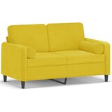 Maison Chic kavč - Sofa - Kanape dvosed z okrasnimi blazinami rumen 120 cm žamet, (21727709) Cene