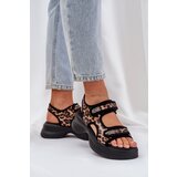 PS1 Eco Leather Lightweight Platform Sandals Panther Brown | Shoptok.si