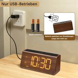 VORRINC digitalna lesena budilka z USB priključkom | Shoptok.si