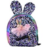  Dječji ruksak sa šljokicama, zečjim ušima, tamnošareni, 22 cm, 4,4 l | shoptok.hr