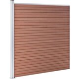vidaXL Set WPC ograda 4 kvadratne + 1 kosa 792 x 186 cm smeđi | shoptok.hr