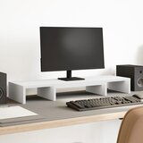 vidaXL Stojalo za monitor nastavljivo belo 80x24x10,5 cm inž. les, (21416886) | Shoptok.si