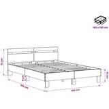  Krevetna konstrukcija Crni hrast 140 x 190 cm Konstruirano drvo | shoptok.hr
