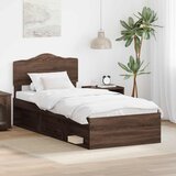  Krevetna konstrukcija s uzglavljem Smeđi hrast 90 x 200 cm | shoptok.hr