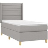  Okvir kreveta s oprugama i madrac svjetlosivi 90x200cm tkanina | shoptok.hr
