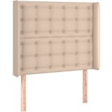  The Living Store Vzglavje z ušesi kapučino 93x16x118/128 cm umetno usnje - Vzglavje, (21502652) | Shoptok.si