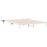 vidaXL Posteljni okvir s stranskimi omaricami Bela 180 x 210 cm, (5000084077) | Shoptok.si