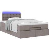 vidaXL Otomanski posteljni okvir z vzmetnico taupe 120x190 cm blago, (21609357) | Shoptok.si