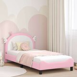 Otroški posteljni okvir z vznožjem Roza 90 x 190 cm PU, (5000104665) | Shoptok.si