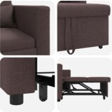  3-u-1 Sofa na razvlačenje tamnosmeđa tkanina | shoptok.hr