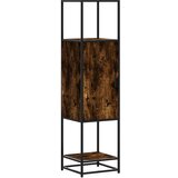 Maison Chic Visoka omara - Komoda - Predalnik dimljen hrast 35,5x35x139 cm inž. les in kovina, (21719398) Cene