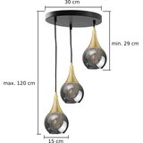  Luster na sajli LACRIMA SMOKY 3xE27/60W/230V prečnik 30 cm | Eponuda.com