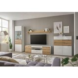 CARRYHOME dnevni regal, bela, barve hrasta, bela, visoki sijaj | Shoptok.si