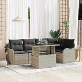  Blagovaonski set s jastukom 6 pcs Svjetlosiva Poli ratan | shoptok.hr