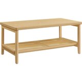 Songmics 2-nadstropna klubska mizica s prostorom za shranjevanje, klubska mizica za dnevno sobo, regalna mizica iz PVC ratana, zaobljeni vogali, stil boho, bež hrast LCT240Y57, (21242694) Cene