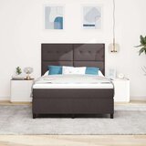 Box Postelja s box springom z vzmetnico temno rjava 160x200 cm tkanina, (22080943) | Shoptok.si