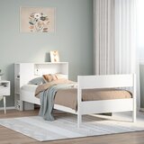 vidaXL Krevet s regalom za knjige bez madraca bijeli 75x190cm borovina Cijene