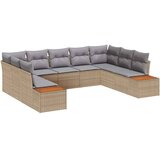  Sjedeća garnitura za vrt 9 kom. Bež Poli ratan 289 x 209 x 69 cm | shoptok.hr