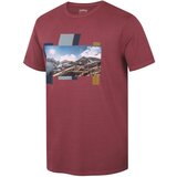 Husky Men's cotton T-shirt Tee Skyline M burgundy Cene