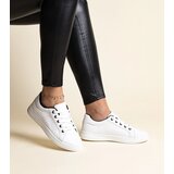 Gemre White eco leather sneakers Cathleen - with black element Cijene