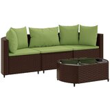  4-dijelni set vrtnih sofa od poliratana s jastucima smeđi | shoptok.hr