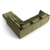 Micadoni Svetlo zelena kotna sedežna garnitura iz tkanine bouclé (desni kot/v obliki črke L) Bloom – Home | Shoptok.si