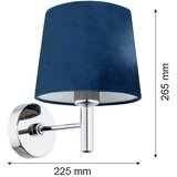  Argon 3908 - Zidna lampa BOLZANO 1xE27/15W/230V plava/sjajni hrom | Eponuda.com