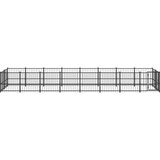  Zunanji pasji boks jeklo 15,02 m² - - črna - 92.65 - 776 x 193.5 x 100 cm - | Shoptok.si