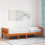 vidaXL Otroška postelja brez vzmetnice vošč. rjava 75x190 cm borovina Cene